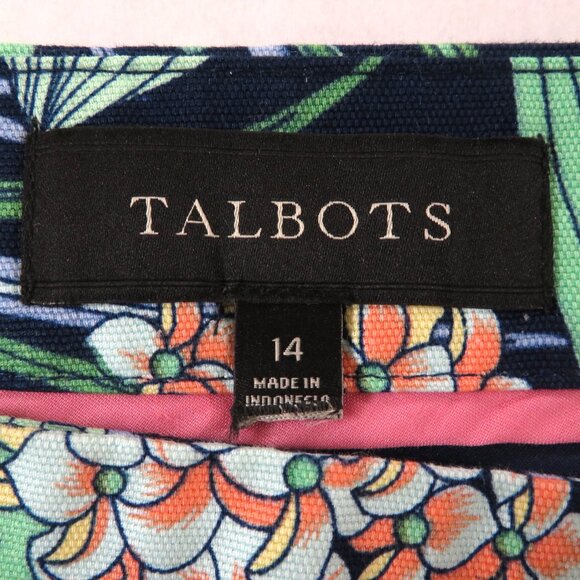 Talbots 14 Floral Cotton Canvas Pencil Skirt - Picture 5 of 6